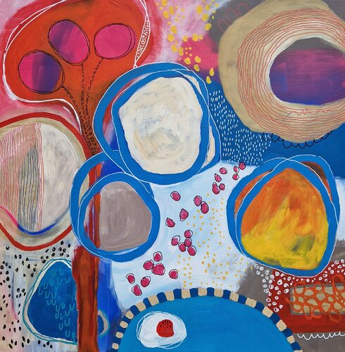 Dance of the circles di Gabriele Wöllhaf, Pittura in vendita su Singulart