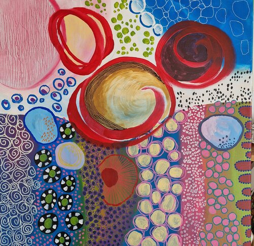 Wirbel um die Beete von Gabriele Wöllhaf, Malerei kaufen auf Singulart