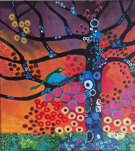 Lebensbaum de Gabriele Wöllhaf, Pintura a la venta en Singulart