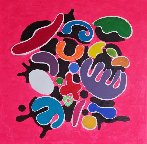 Let's dance II (Neon) von Gabriele Wöllhaf, Malerei kaufen auf Singulart