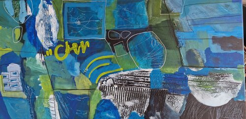 Wasser und Land van Gabriele Wöllhaf, Schilderij te koop op Singulart