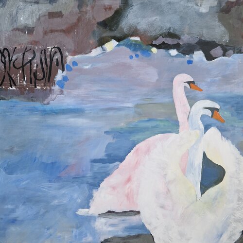 Winter am See par Gabriele Wöllhaf, Peinture en vente sur Singulart