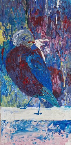 Abstrahierter Vogel par Gabriele Wöllhaf, Peinture en vente sur Singulart
