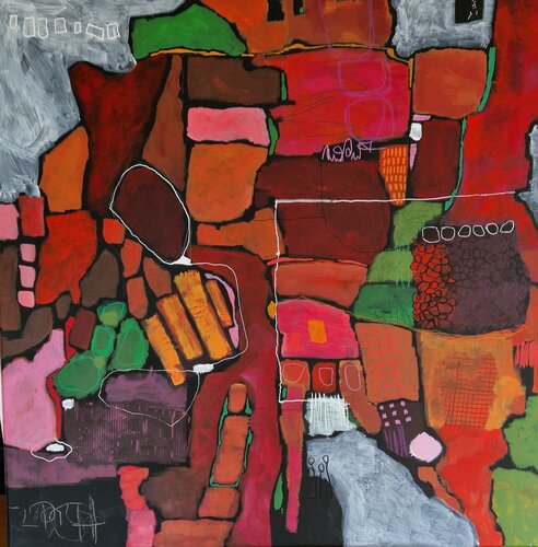 Grundriss rot-grün Gabriele Wöllhaf