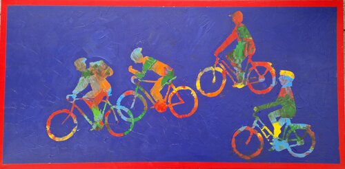 Fahrradtour van Gabriele Wöllhaf, Schilderij te koop op Singulart