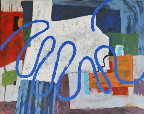 Der blaue Faden by Gabriele Wöllhaf, 회화 for Sale on Singulart