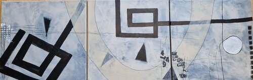 Triptichon Geometrie de Gabriele Wöllhaf, Pintura a la venta en Singulart