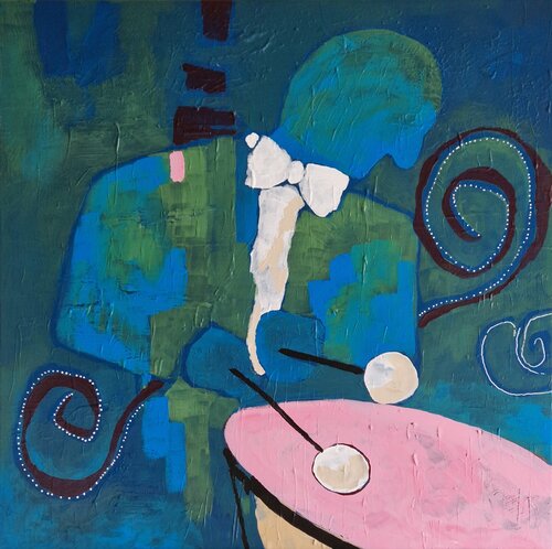Der Paukenspieler by Gabriele Wöllhaf, 회화 for Sale on Singulart