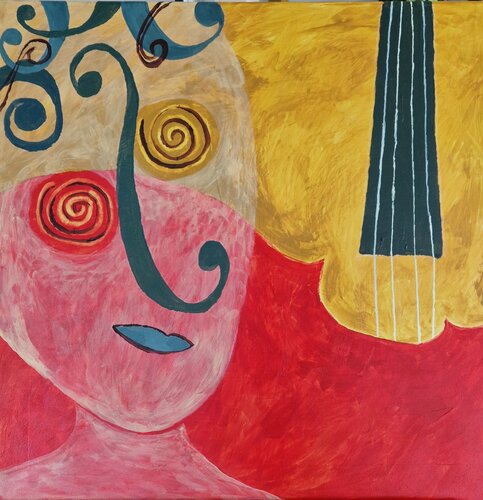 Die Cellistin von Gabriele Wöllhaf, Malerei kaufen auf Singulart