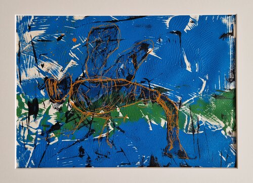 Libelle V1, Monotypie mit Malerei par Gabriele Wöllhaf, Édition en vente sur Singulart