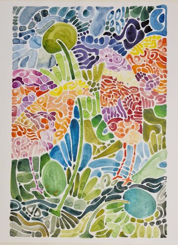 Vogelpaar von Gabriele Wöllhaf, Malerei kaufen auf Singulart