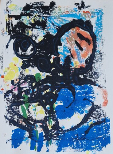 Mädchen mit Blumen V2 von Gabriele Wöllhaf, Druck kaufen auf Singulart