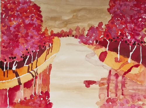 Am Fluss von Gabriele Wöllhaf, Malerei kaufen auf Singulart