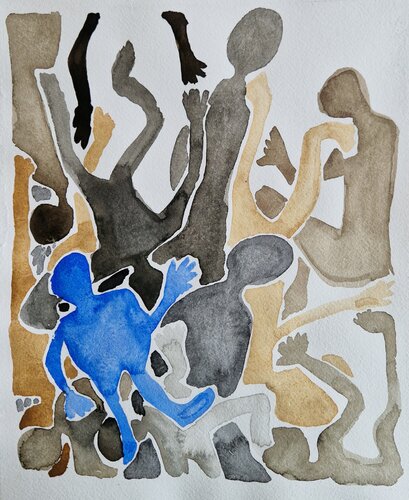 Menschen 1 de Gabriele Wöllhaf, Pintura a la venta en Singulart