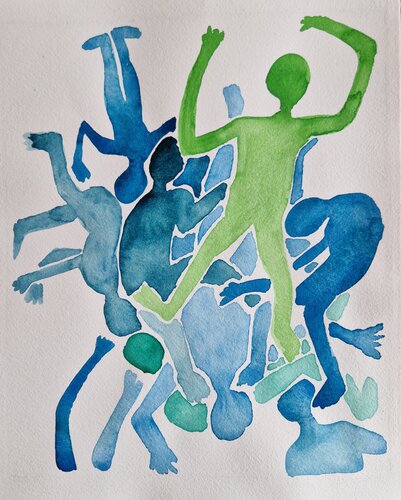 Menschen 2 de Gabriele Wöllhaf, Pintura a la venta en Singulart