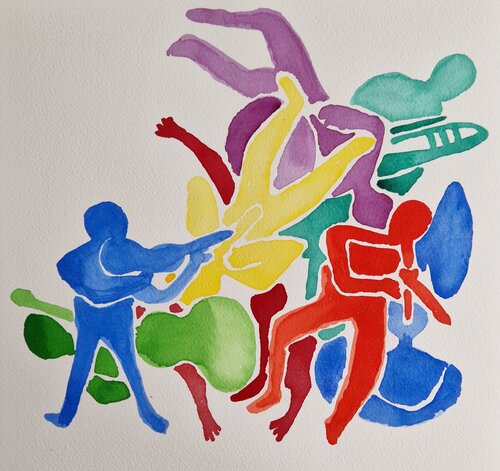 Musiker de Gabriele Wöllhaf, Pintura a la venta en Singulart