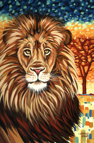 Majestic African Lion de Carolee Vitaletti, Pintura a la venta en Singulart