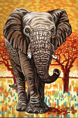 Majestic African Elephant de Carolee Vitaletti, Pintura a la venta en Singulart