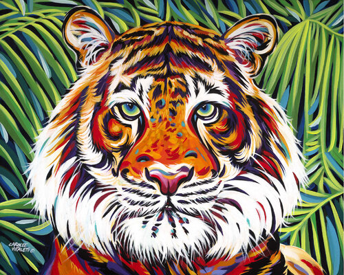 Kaleidoscope Tiger de Carolee Vitaletti, Pintura a la venta en Singulart