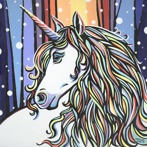 Holiday Unicorn de Carolee Vitaletti, Pintura a la venta en Singulart