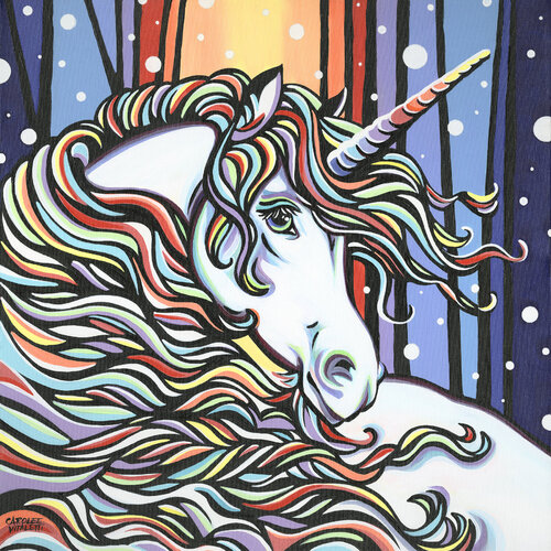 Snowy Unicorn de Carolee Vitaletti, Pintura a la venta en Singulart