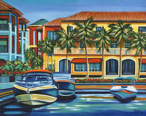 Tropical Marina Life de Carolee Vitaletti, Pintura a la venta en Singulart