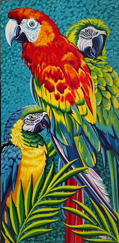 Brillant Macaws by Carolee Vitaletti, Painting for Sale on Singulart