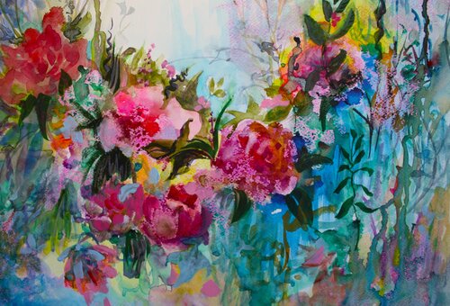 Floral landscape I de Vida Göhlmann, Pintura a la venta en Singulart