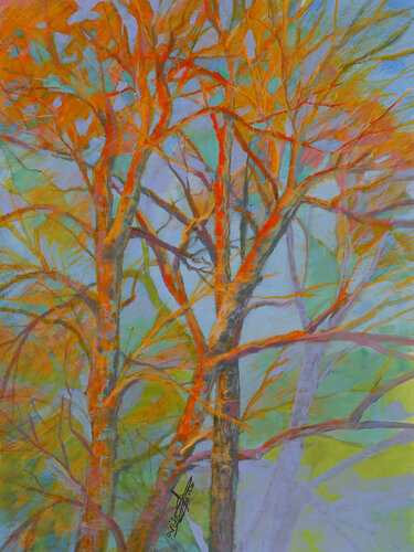 Sunset on trees. von Vida Göhlmann, Malerei kaufen auf Singulart