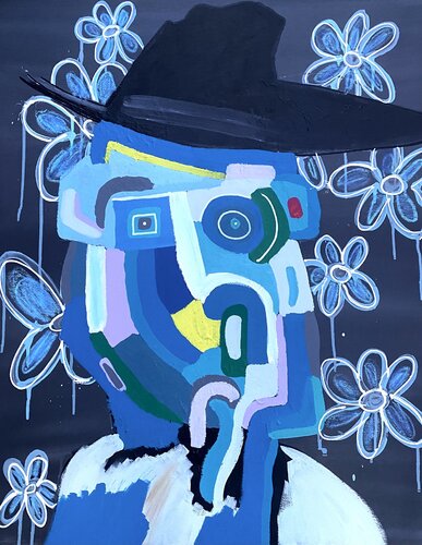 Der Träumer mit Hut by Fabian Braun, Painting for Sale on Singulart