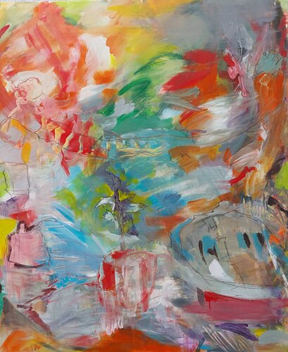 2023/10/14 (mein herbstgarten) van Maritta Weber, Schilderij te koop op Singulart