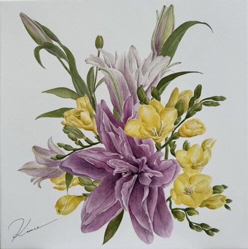 Bouquet van Kimie Hanamura, Werk op papier te koop op Singulart