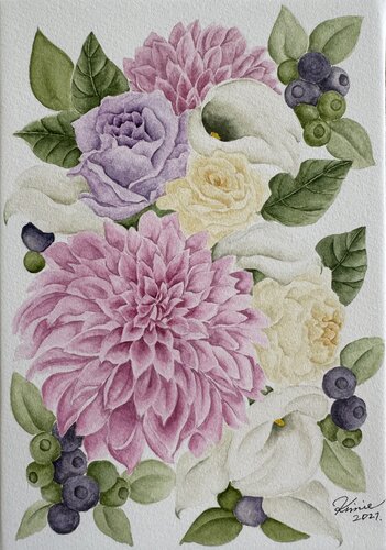 Bouquet van Kimie Hanamura, Werk op papier te koop op Singulart