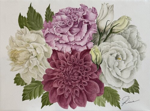 Bouquet by Kimie Hanamura, Work on Paper for Sale on Singulart