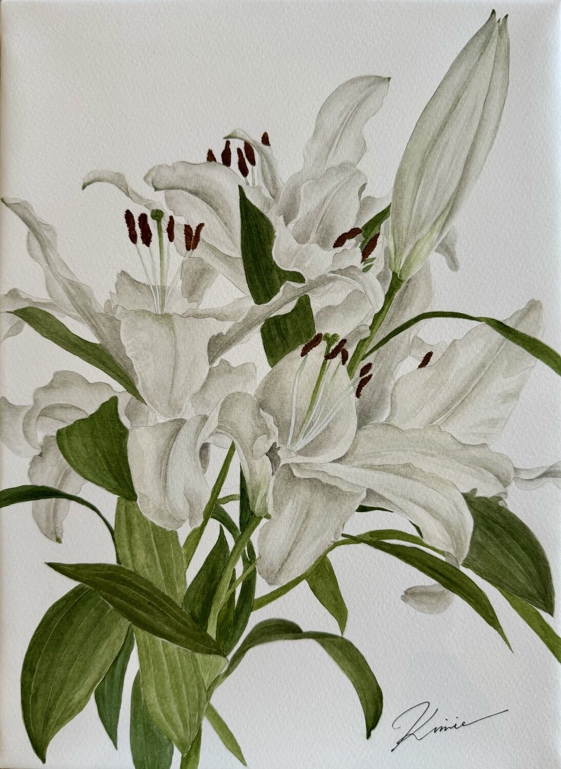 White lilies Kimie Hanamura