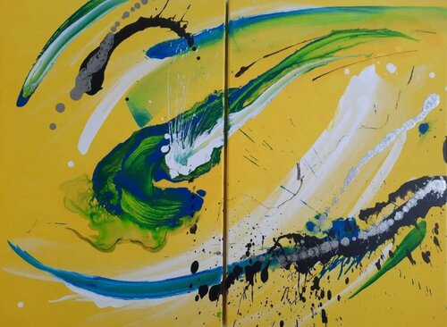 Yellow vibe di Eliana Sá, Pittura in vendita su Singulart