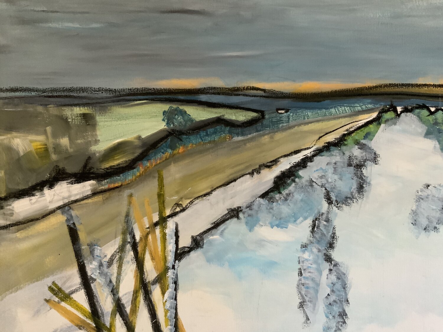 Étude de paysage du matin. Yan Santelli Original painting for sale