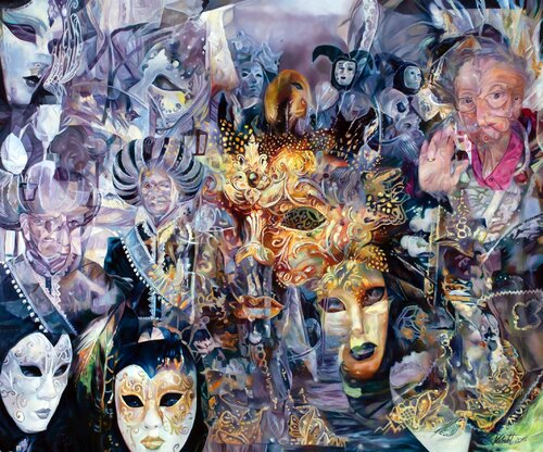 Venice - black von Elmar J Kuhnert, Malerei kaufen auf Singulart