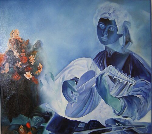 Lautenspieler von Elmar J Kuhnert, Malerei kaufen auf Singulart