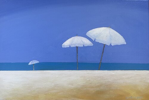 White and Blue di Maria Carmen Salis, Pittura in vendita su Singulart