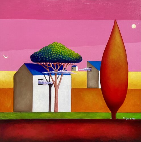 Sole e Luna, compagni di viaggio di Maria Carmen Salis, Pittura in vendita su Singulart