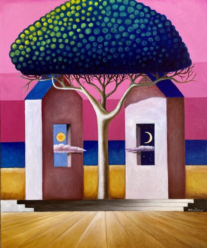 Due attori in scena di Maria Carmen Salis, Pittura in vendita su Singulart