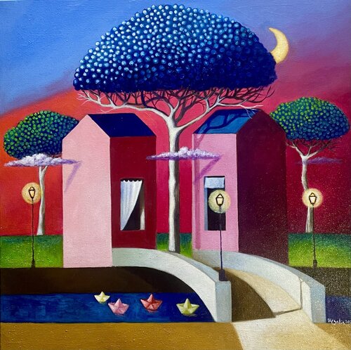 Otre il fiume van Maria Carmen Salis, Schilderij te koop op Singulart