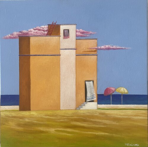 Solitaria in riva al mare par Maria Carmen Salis, Peinture en vente sur Singulart