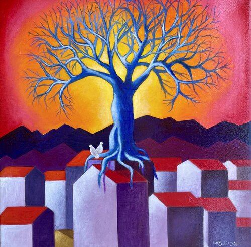 Divine light 2. Ulivo del Getsemani by Maria Carmen Salis, Painting for Sale on Singulart