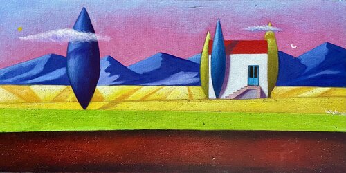 La casa dal tetto rosso de Maria Carmen Salis, Pintura a la venta en Singulart