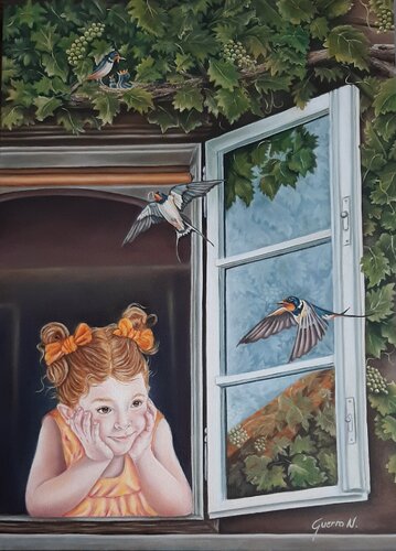Golondrinas de Ligia Patricia Guerra Niño, Pintura a la venta en Singulart