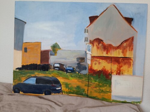 Stadtansicht (Baustelle) de Andreas Reis, Pintura a la venta en Singulart