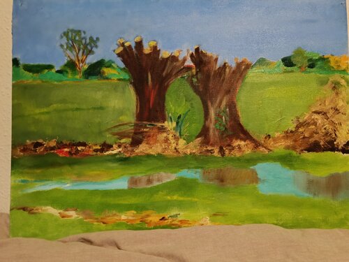 Landschaft in Mecklenburg van Andreas Reis, Schilderij te koop op Singulart