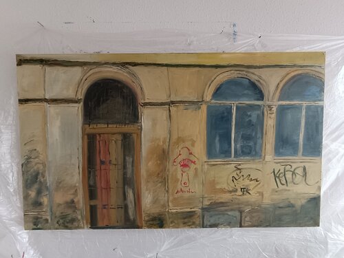 Gebäude (Schwerin) de Andreas Reis, Pintura a la venta en Singulart